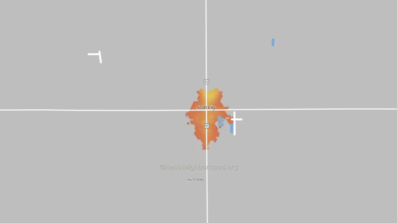Bike Grade map of Scott County, KS