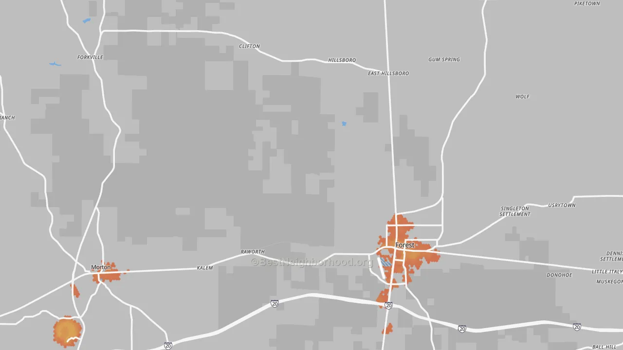 Bike Grade map of Scott County, MS