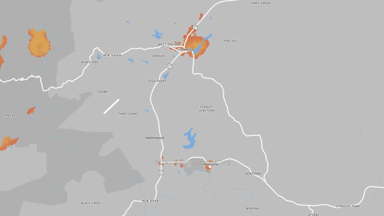Bike Grade map of Scott County, TN