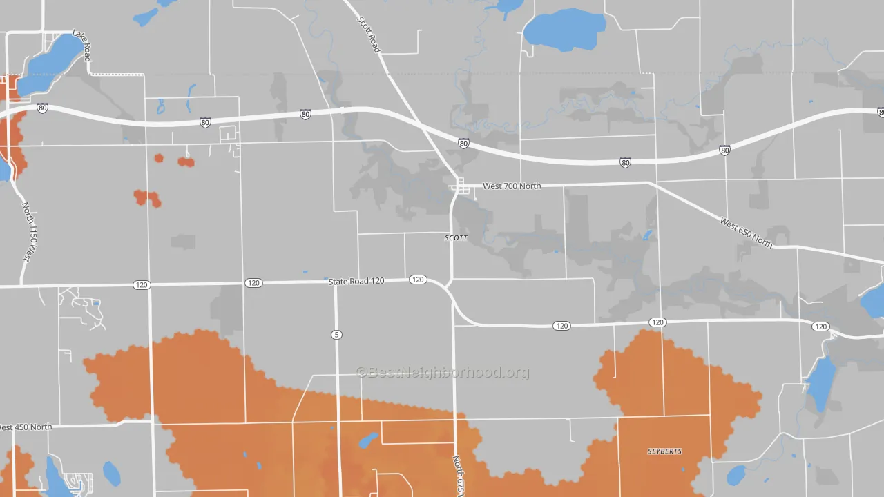 Bike Grade map of Scott, IN