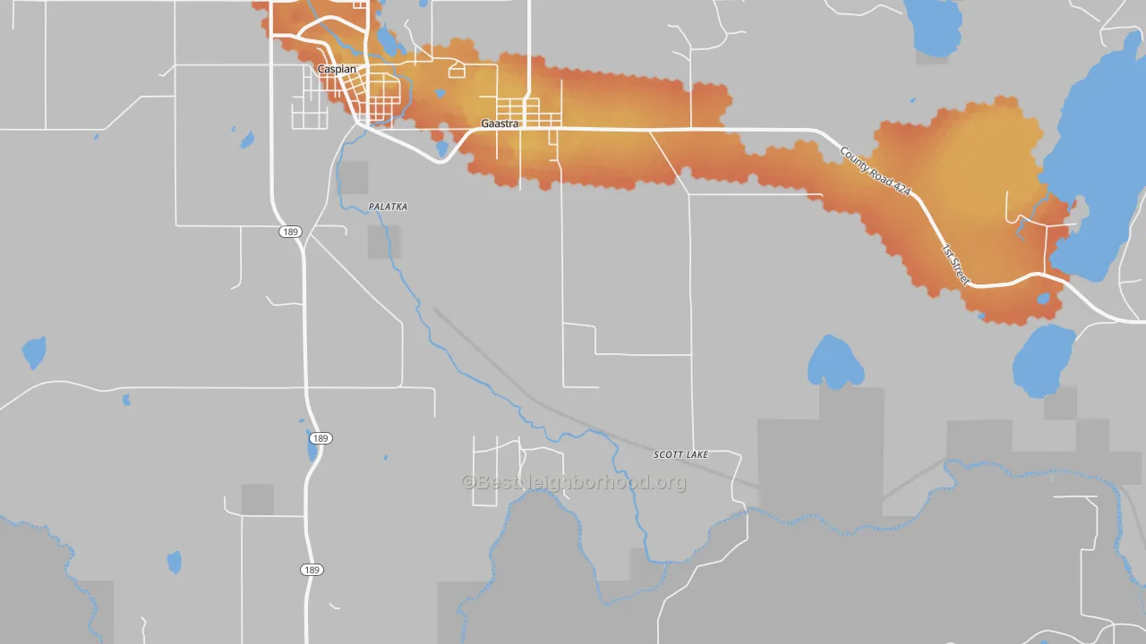 Bike Grade map of Scott Lake, MI
