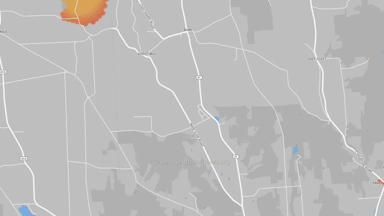 Bike Grade map of Scott, NY