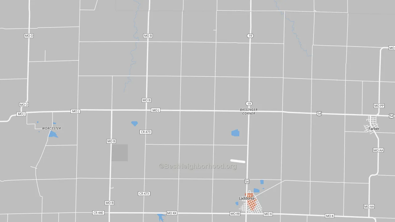 Bike Grade map of Scotts Corner, MO
