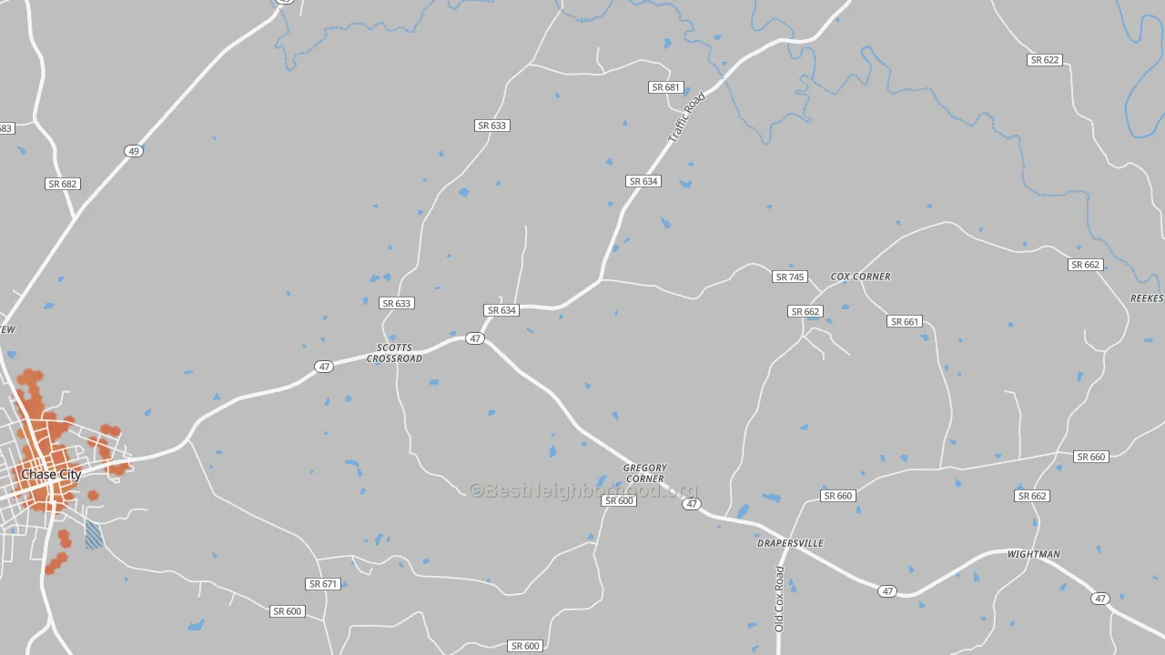 Bike Grade map of Scotts Crossroad, VA