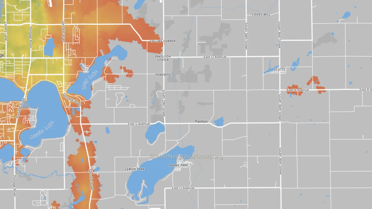 Bike Grade map of Scotts, MI