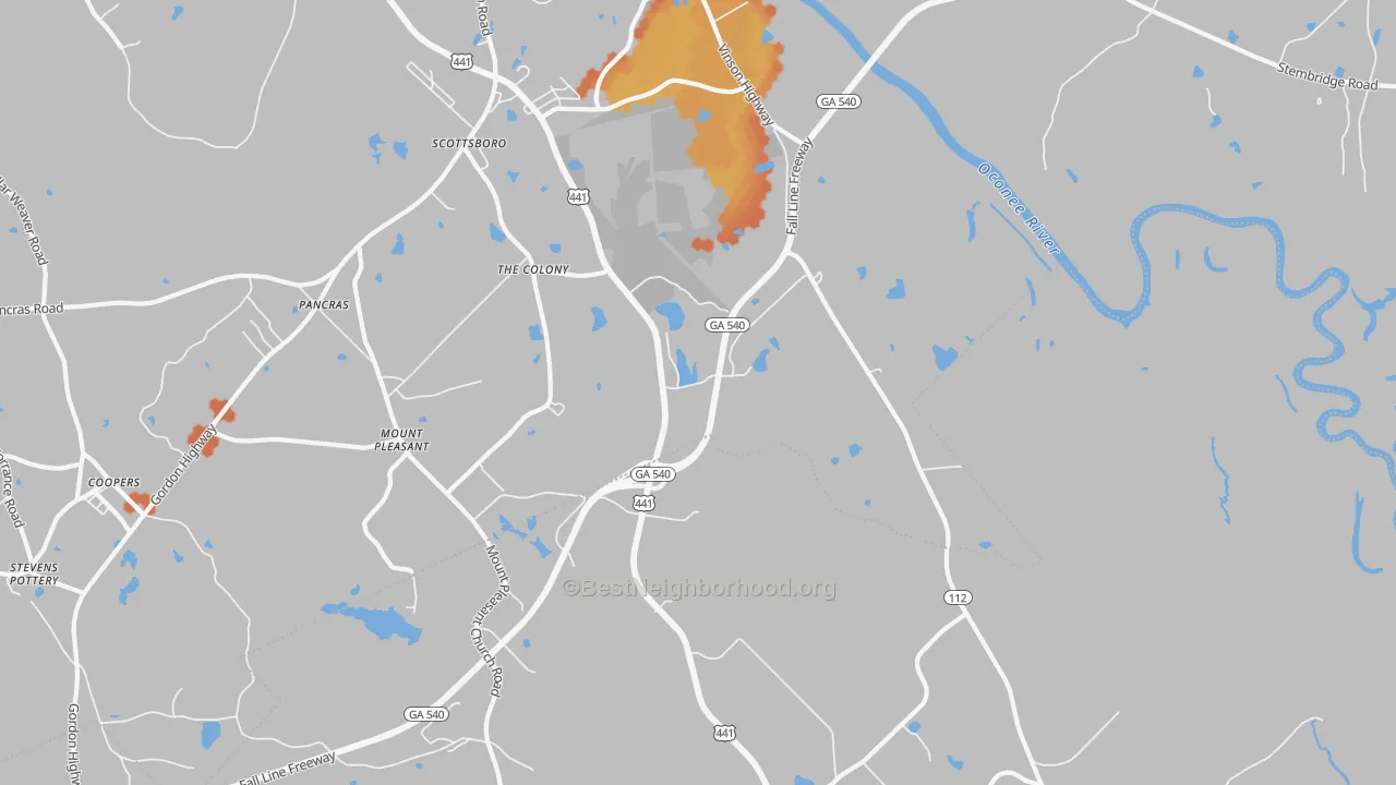 Bike Grade map of Scottsboro, GA
