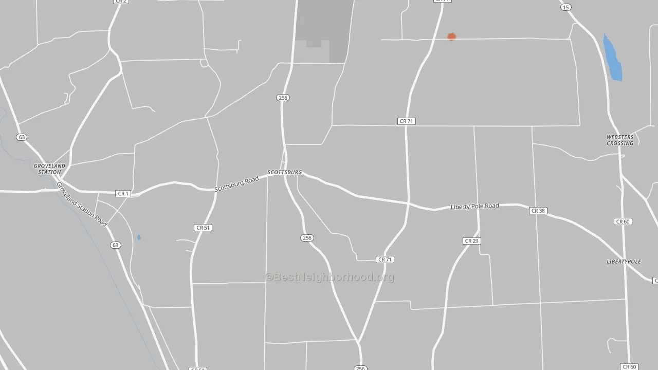 Bike Grade map of Scottsburg, NY