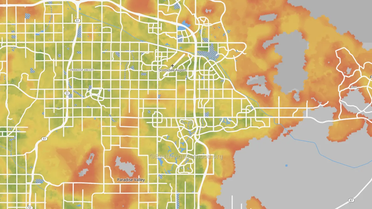 Bike Grade map of Scottsdale, AZ
