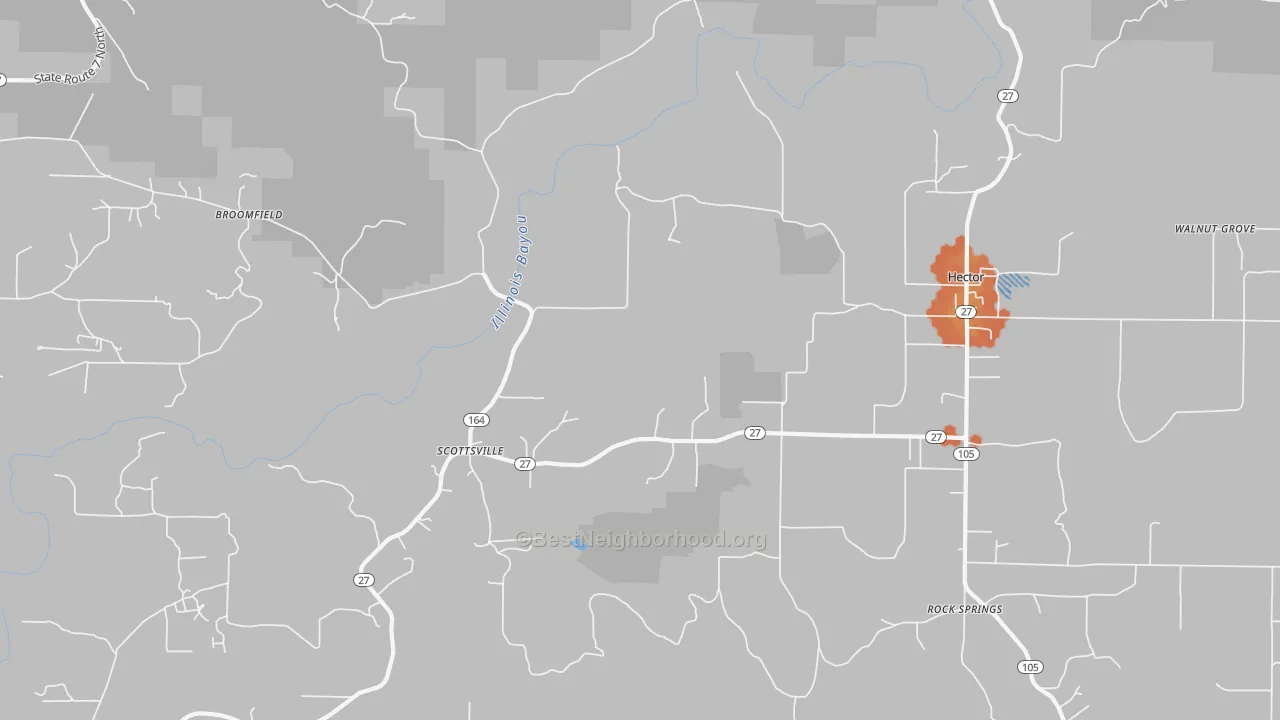 Bike Grade map of Scottsville, AR