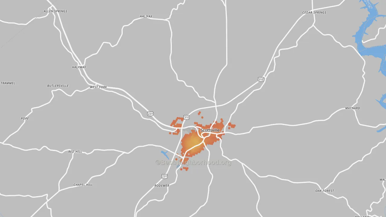 Bike Grade map of Scottsville, KY