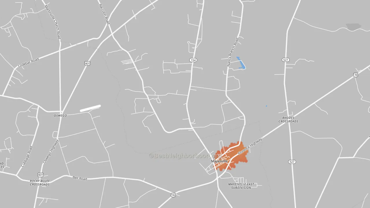 Bike Grade map of Scottsville, SC