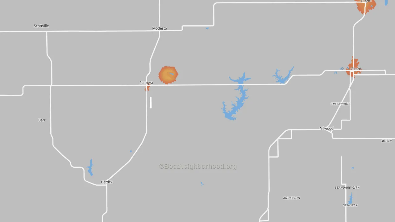Bike Grade map of Scottville, IL