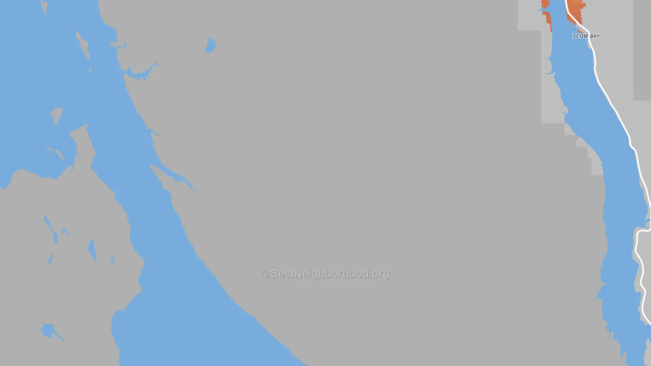Bike Grade map of Scow Bay, AK