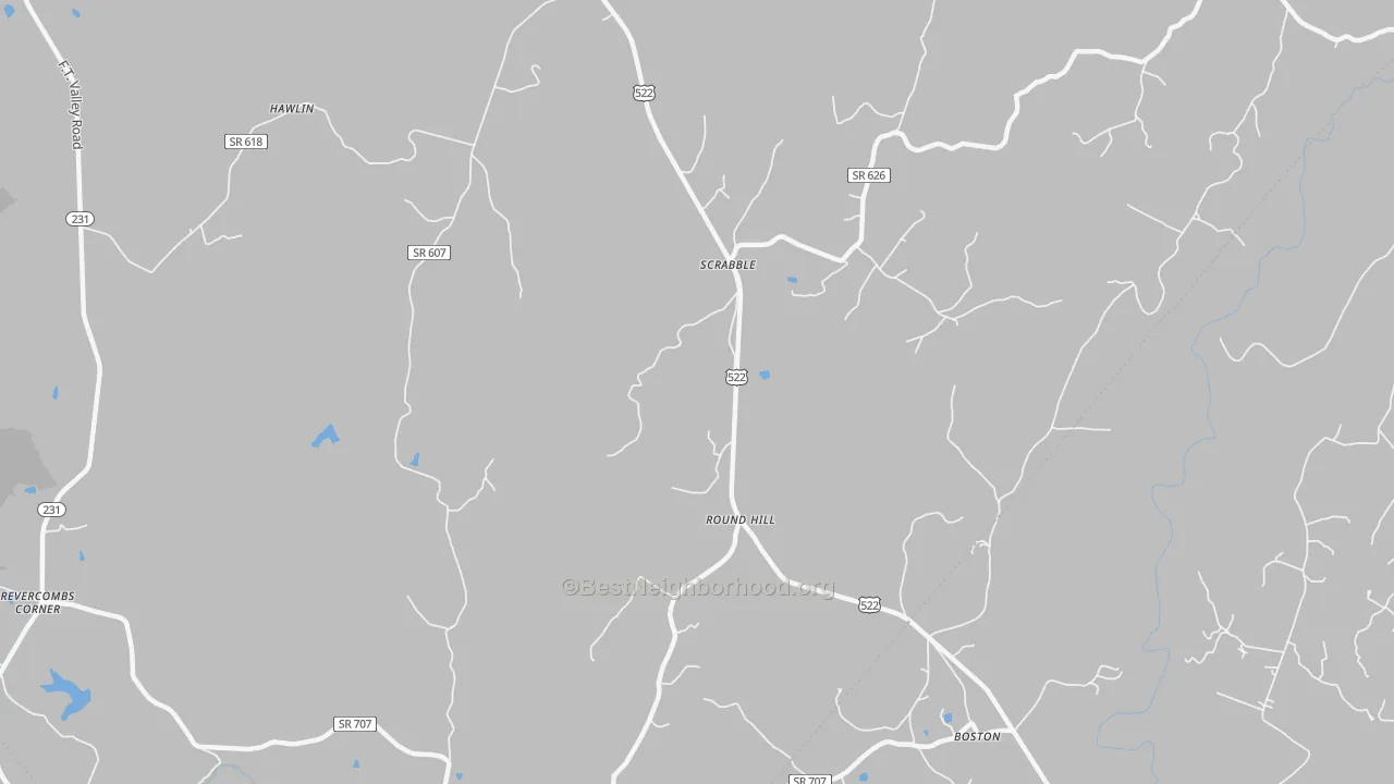 Bike Grade map of Scrabble, VA