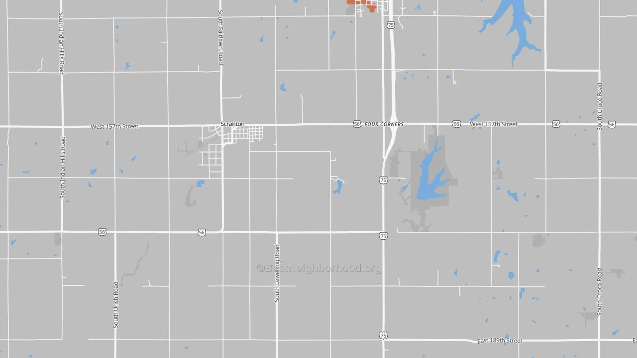 Bike Grade map of Scranton, KS