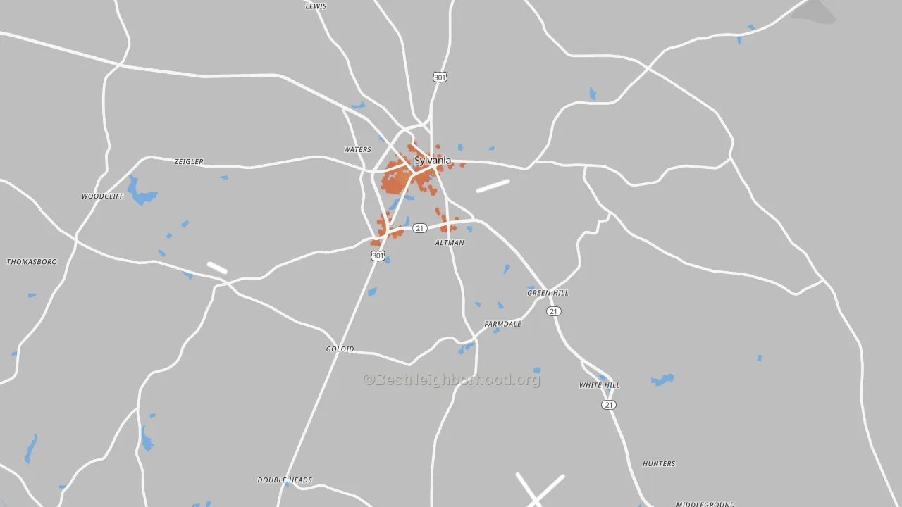 Bike Grade map of Screven County, GA