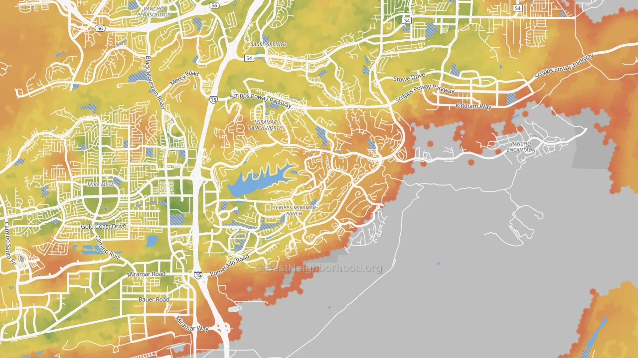 Bike Grade map of Scripps Ranch, San Diego, CA