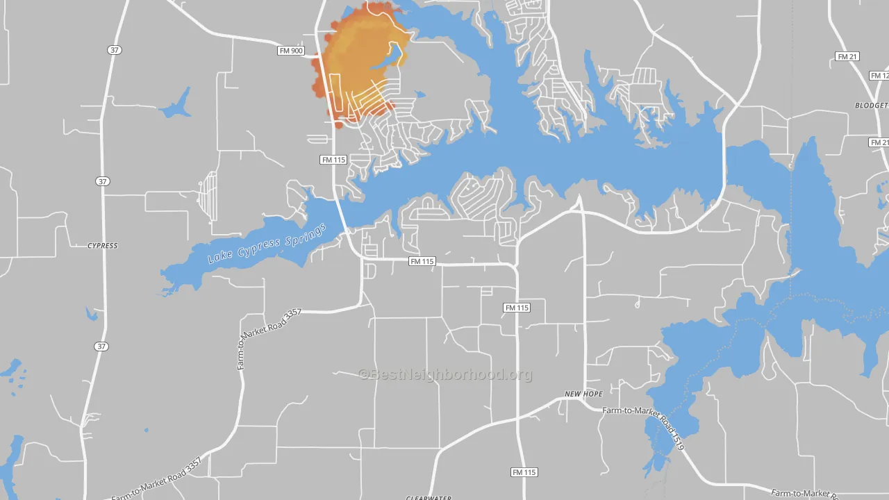 Bike Grade map of Scroggins, TX