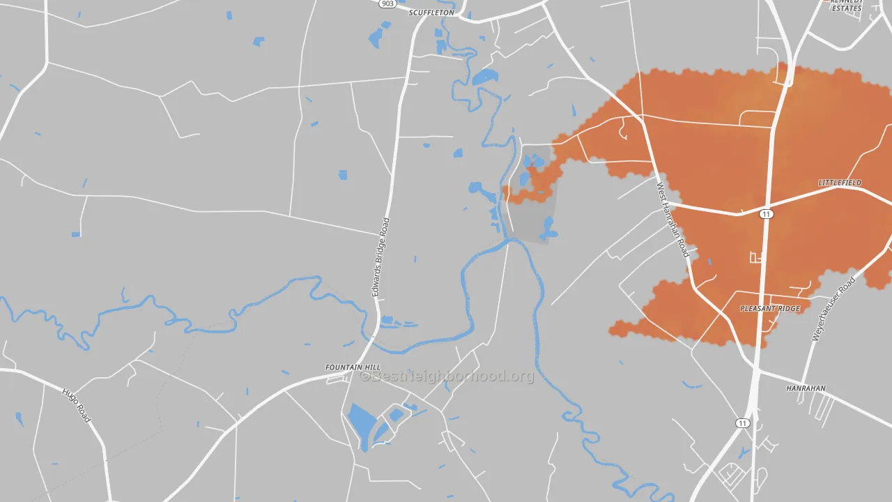 Bike Grade map of Scuffleton, NC