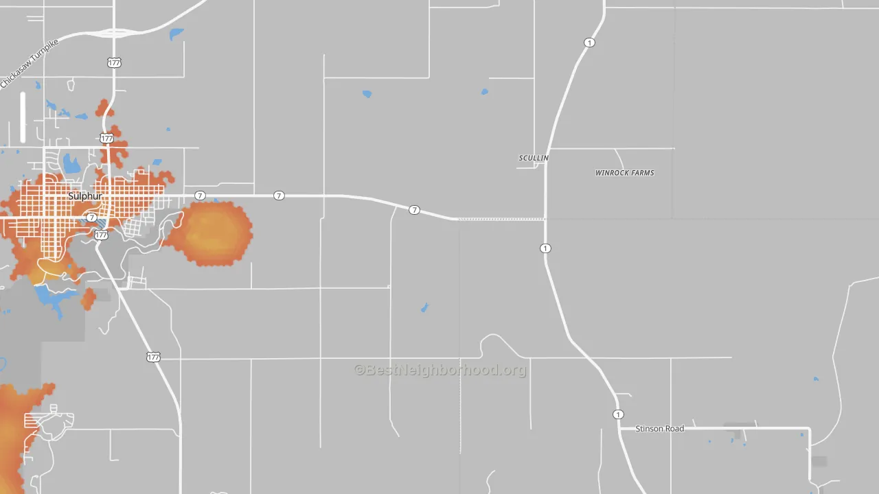 Bike Grade map of Scullin, OK