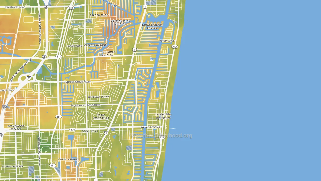 Bike Grade map of Sea Ranch Lakes, FL