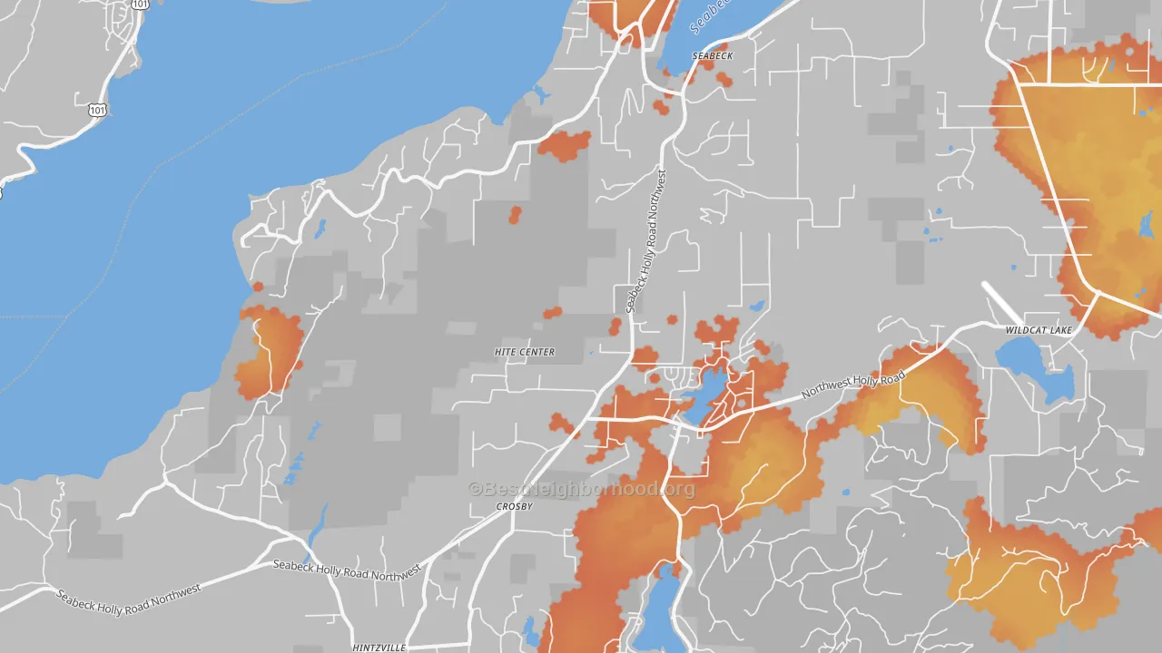 Bike Grade map of Seabeck, WA