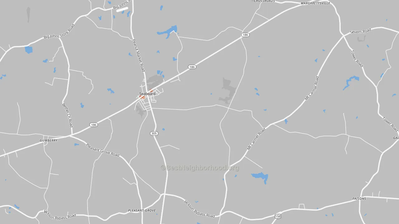 Bike Grade map of Seaboard, NC