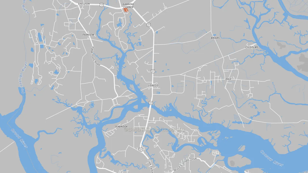 Bike Grade map of Seabrook, SC