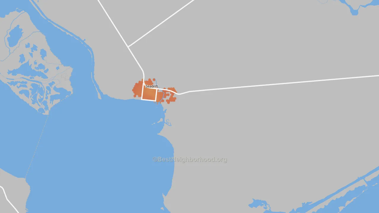 Bike Grade map of Seadrift, TX