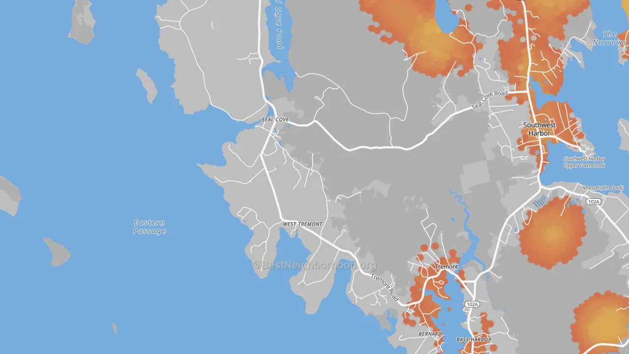 Bike Grade map of Seal Cove, ME
