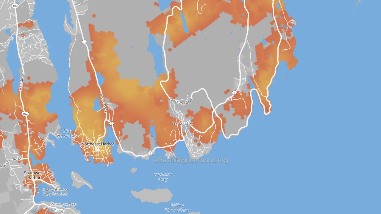 Bike Grade map of Seal Harbor, ME