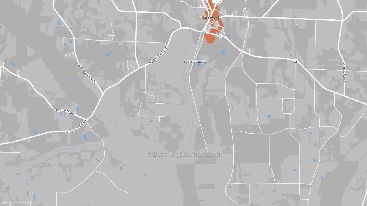 Bike Grade map of Sealy Springs, AL