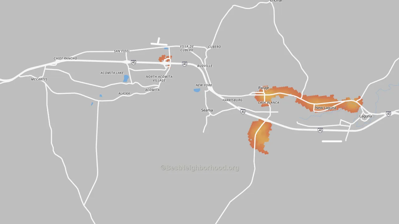 Bike Grade map of Seama, NM
