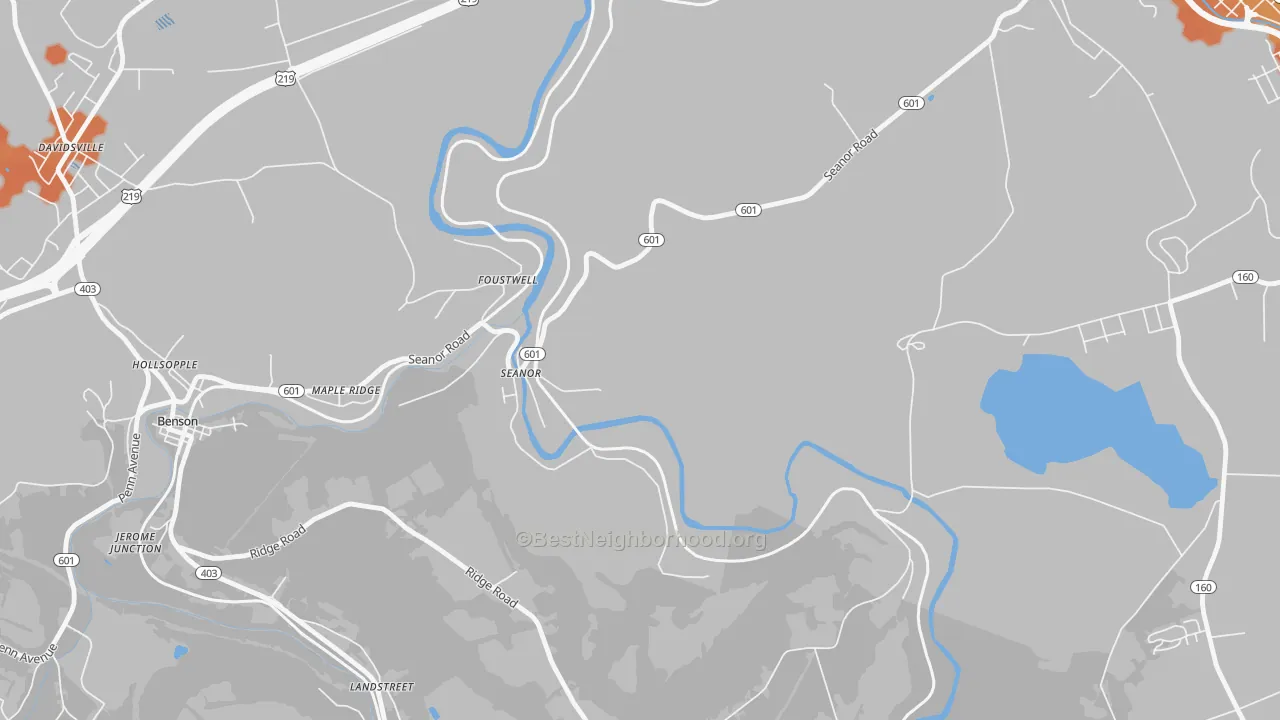 Bike Grade map of Seanor, PA