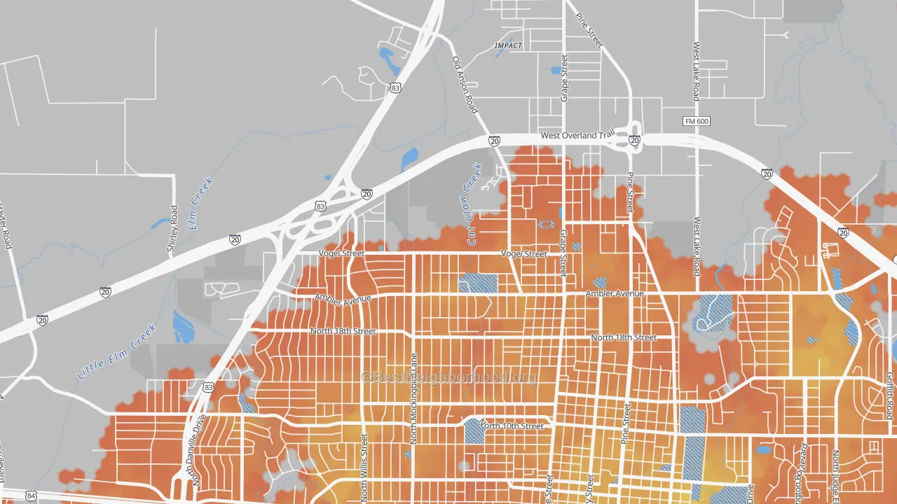 Bike Grade map of Sears Park Area, Abilene, TX