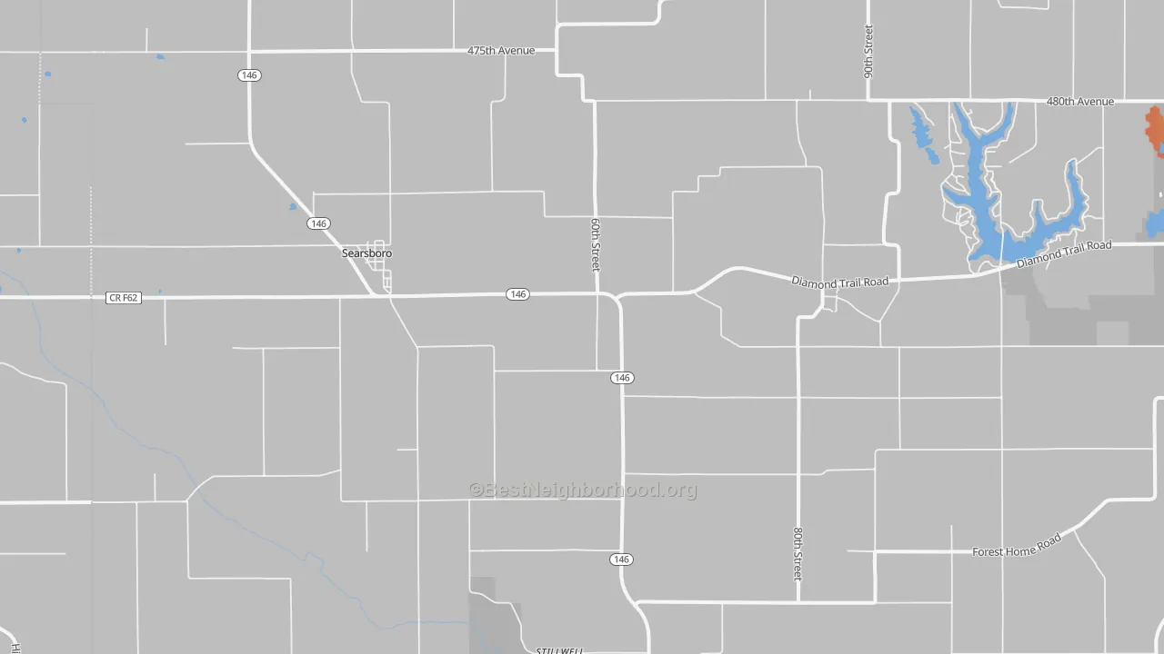 Bike Grade map of Searsboro, IA