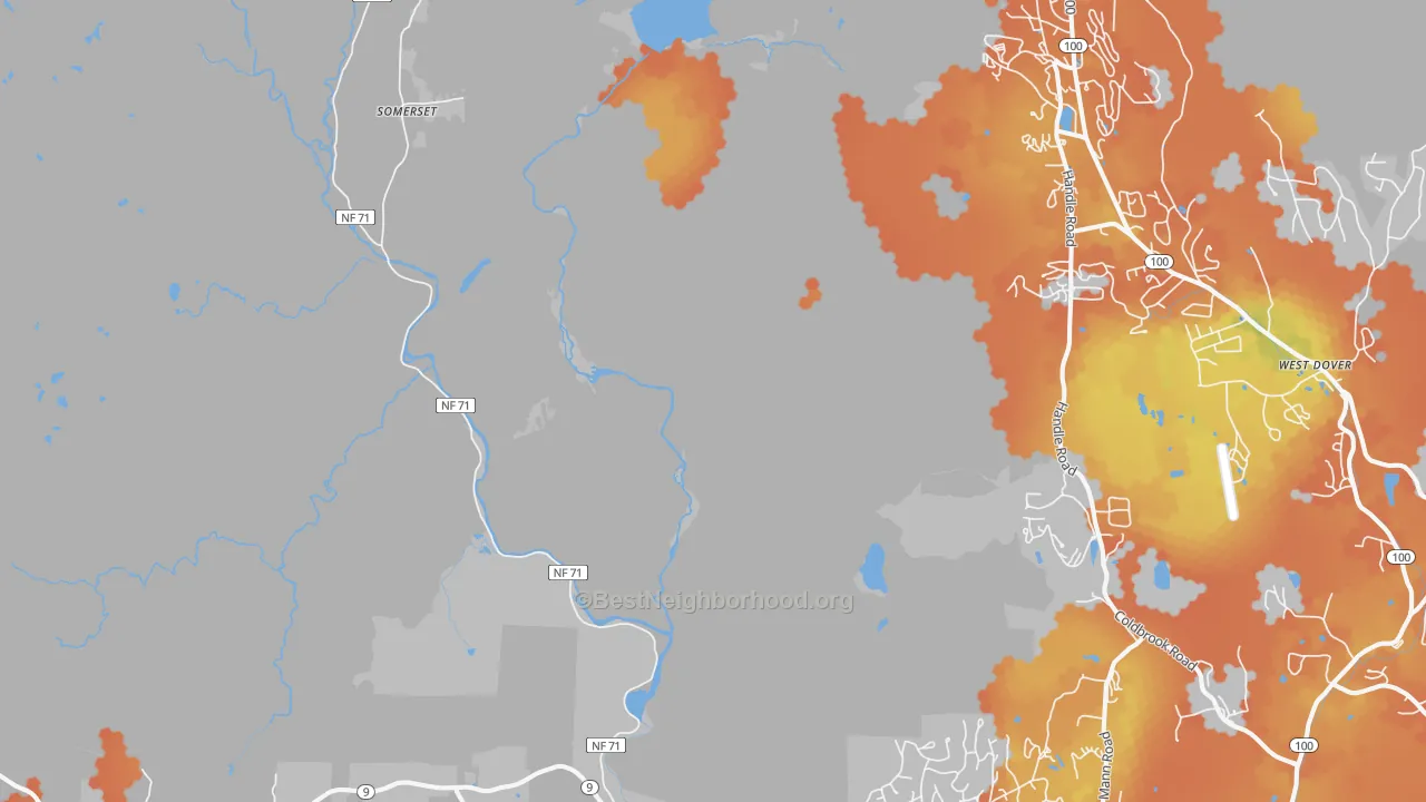 Bike Grade map of Searsburg, VT