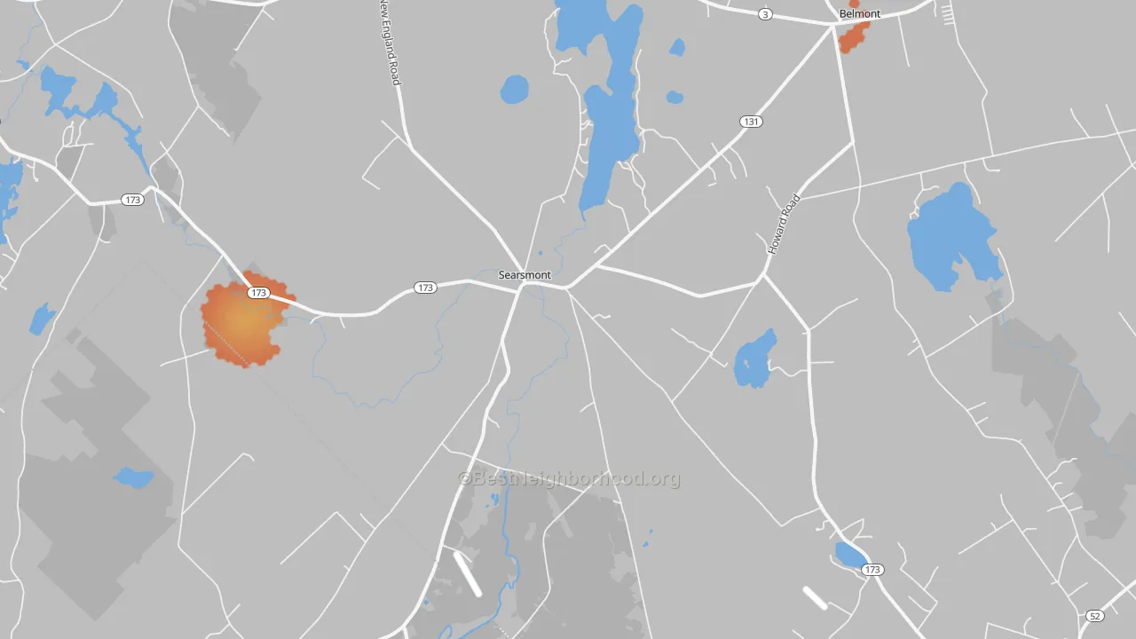 Bike Grade map of Searsmont, ME