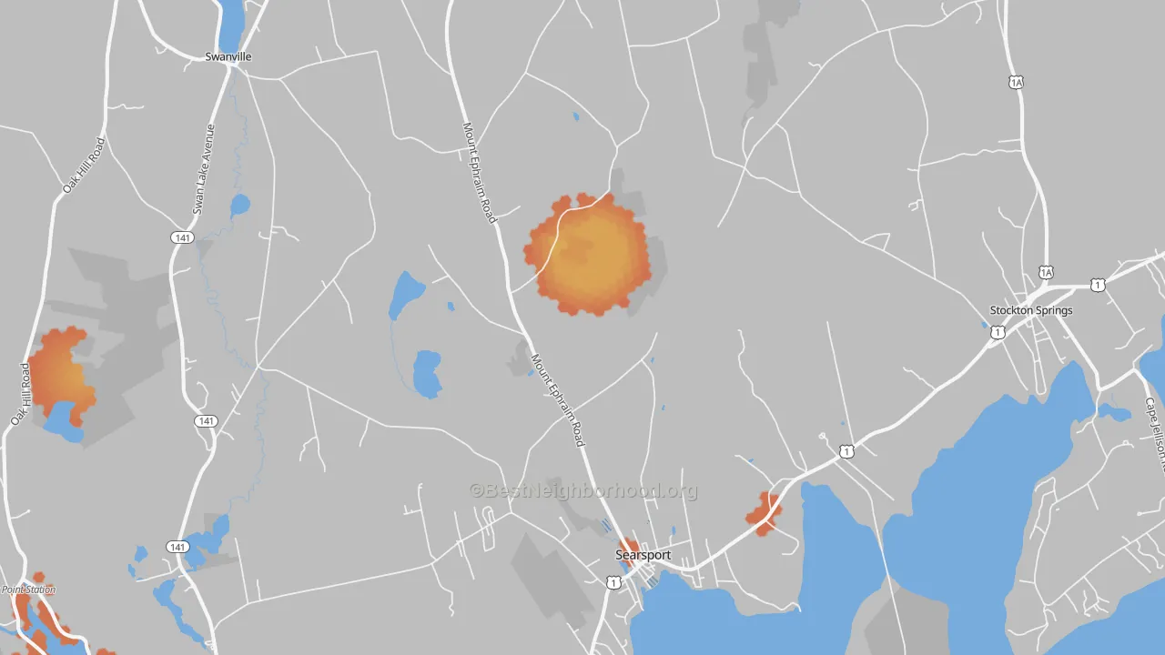 Bike Grade map of Searsport, ME