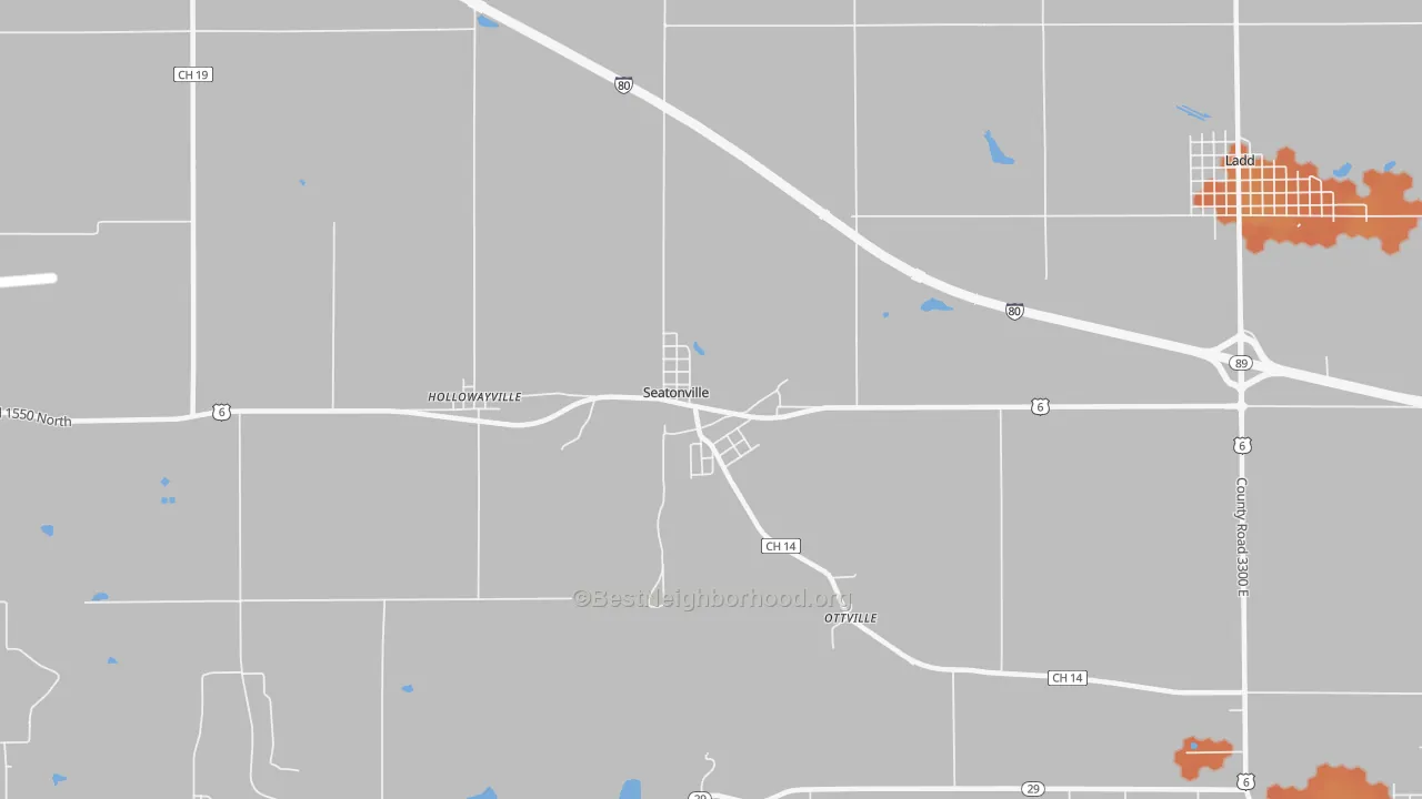Bike Grade map of Seatonville, IL