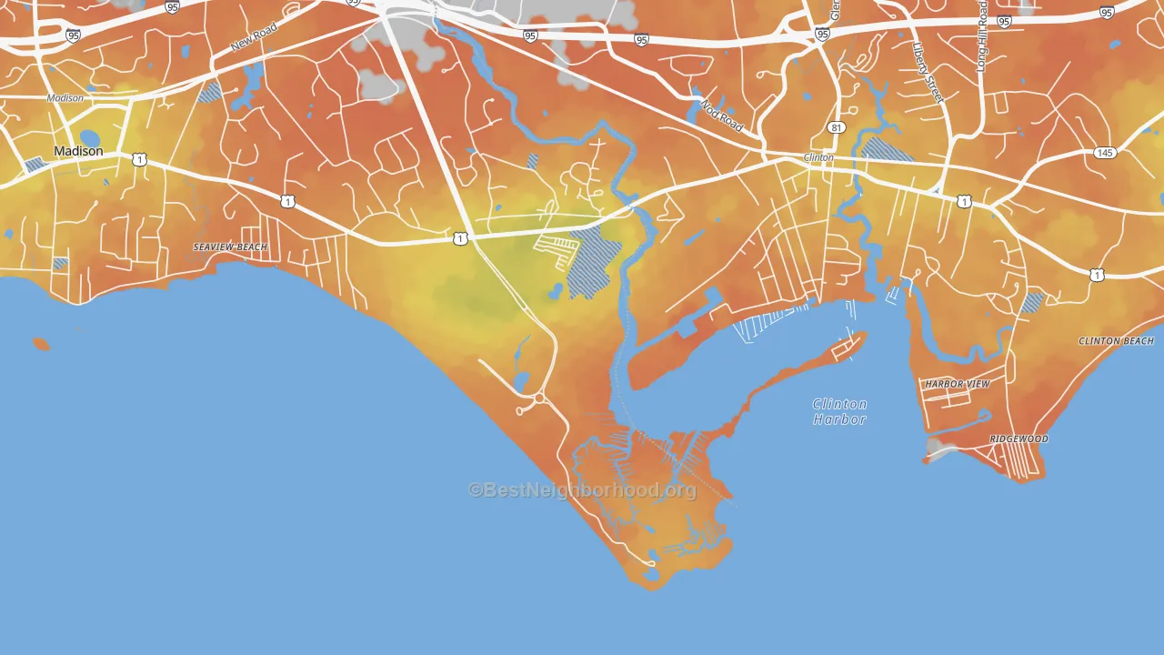 Bike Grade map of Seaview Beach, CT