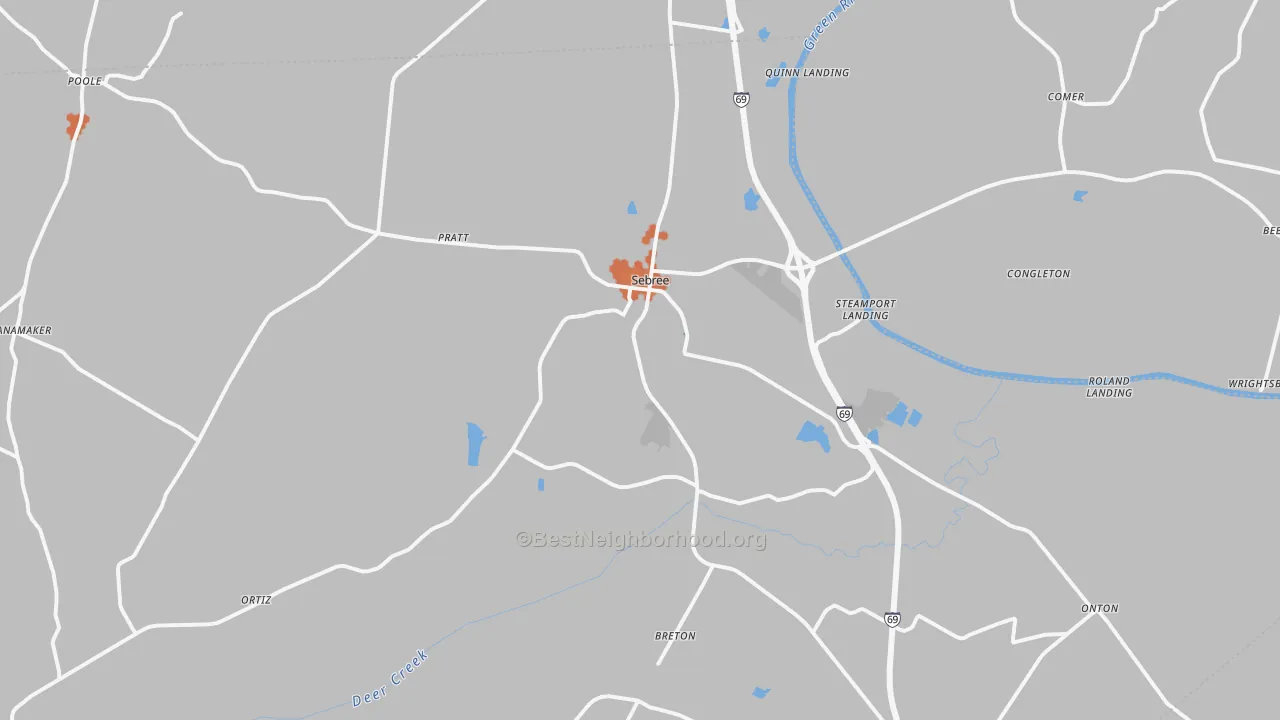 Bike Grade map of Sebree, KY