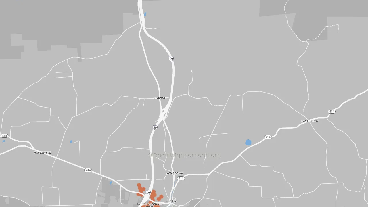 Bike Grade map of Sebring, PA