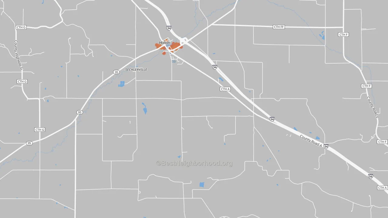 Bike Grade map of Sechlerville, WI