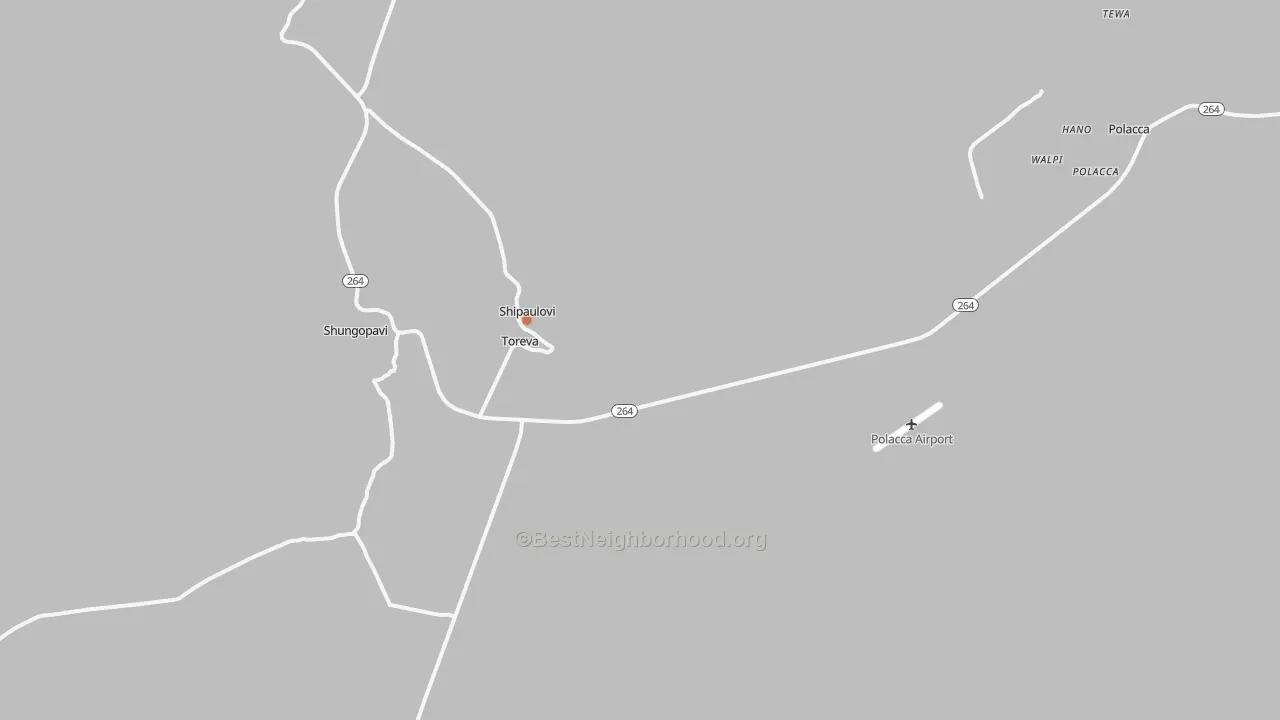Bike Grade map of Second Mesa, AZ