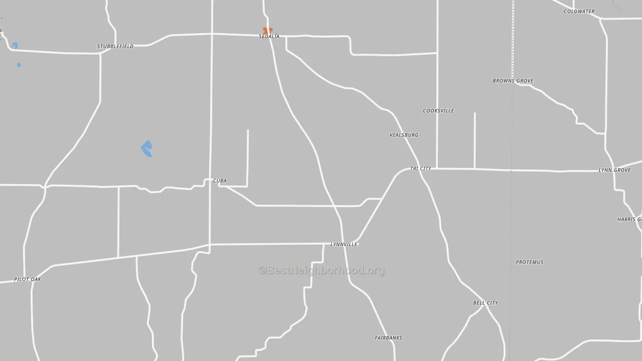 Bike Grade map of Sedalia, KY