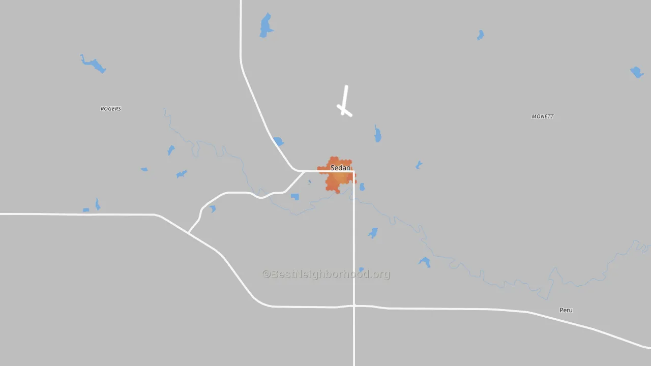 Bike Grade map of Sedan, KS