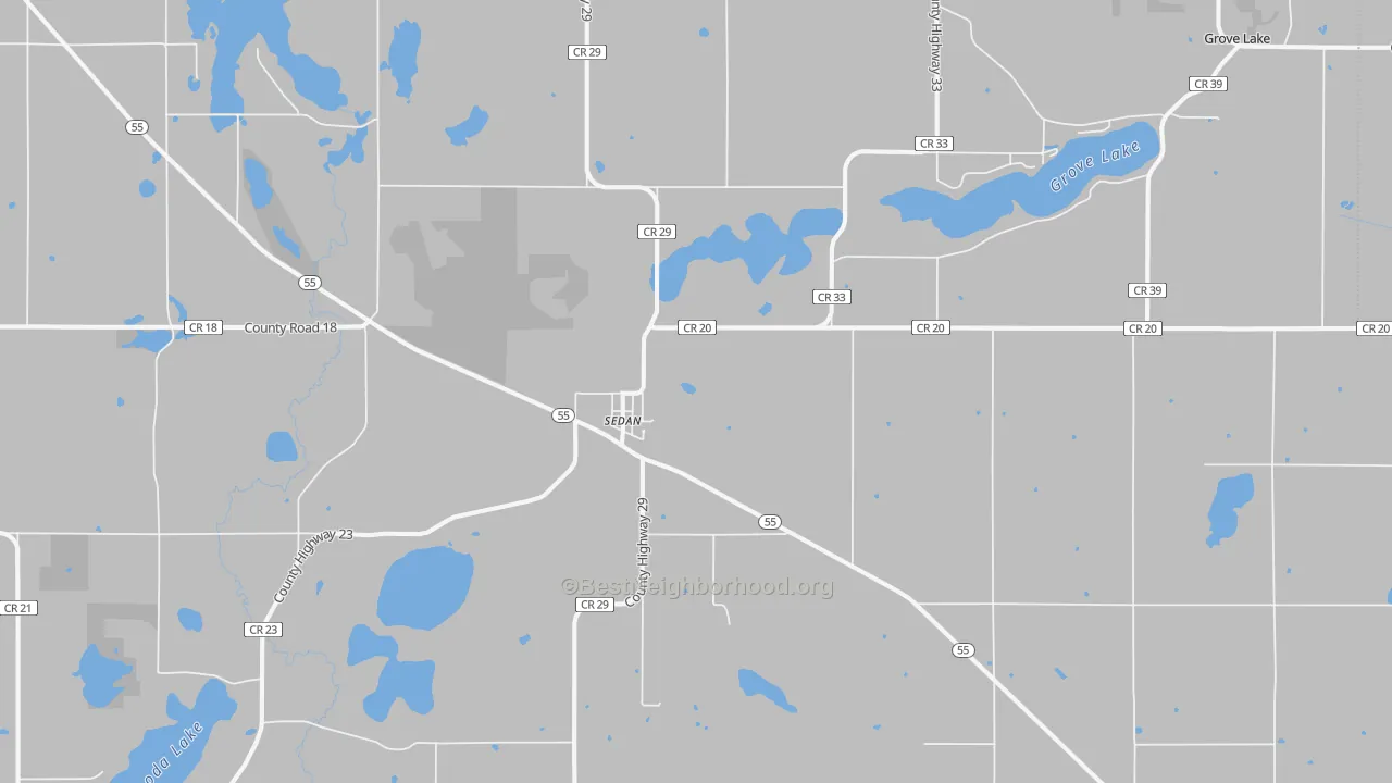Bike Grade map of Sedan, MN