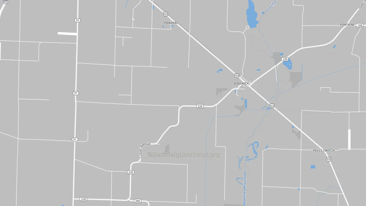Bike Grade map of Sedgwick, AR