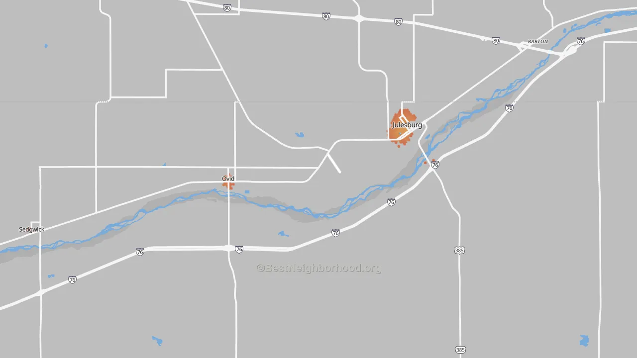 Bike Grade map of Sedgwick County, CO